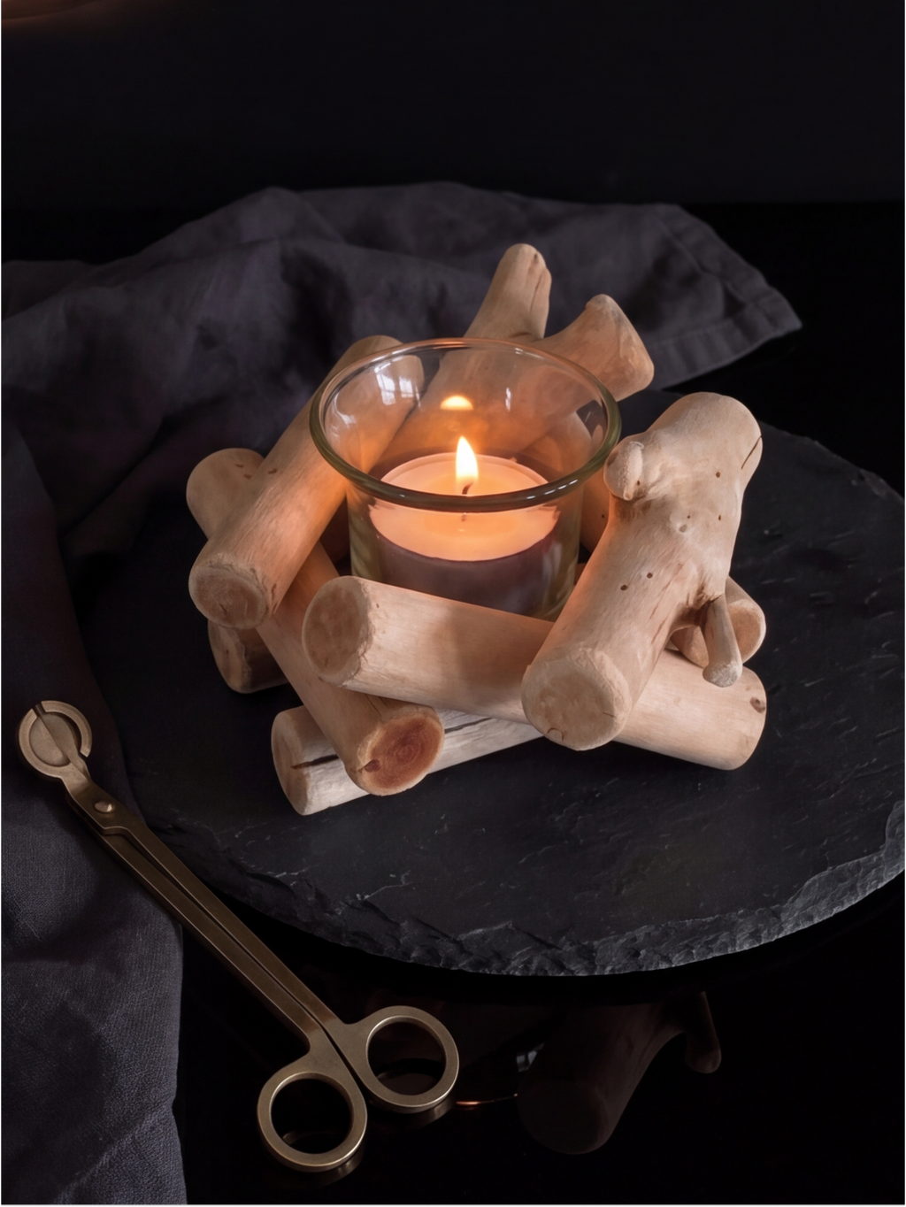 Wooden Candle Holder
