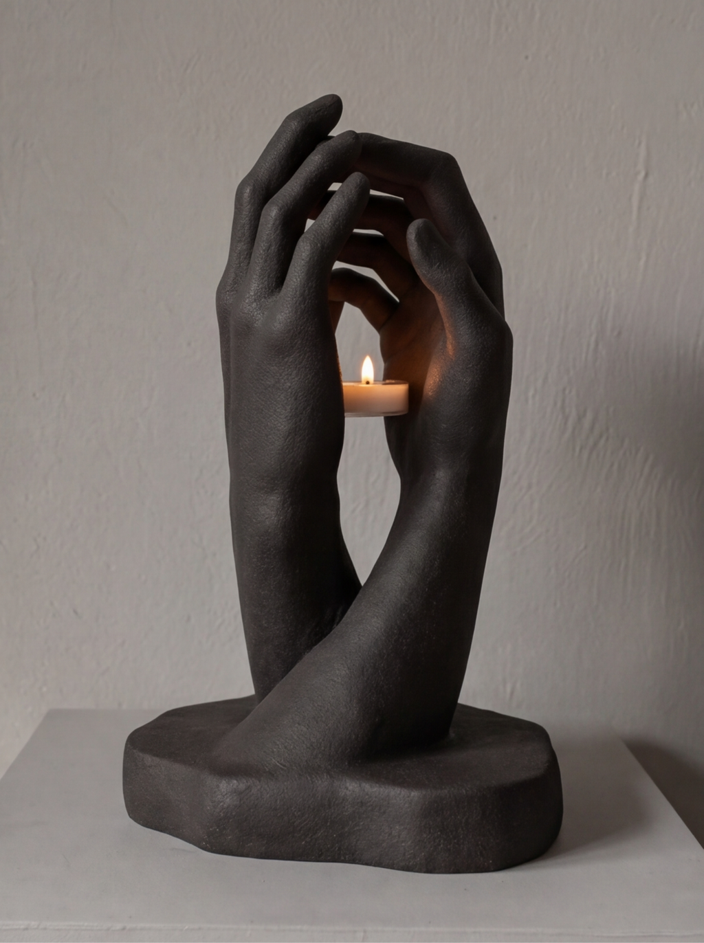 Clasped Hands Candle Holder