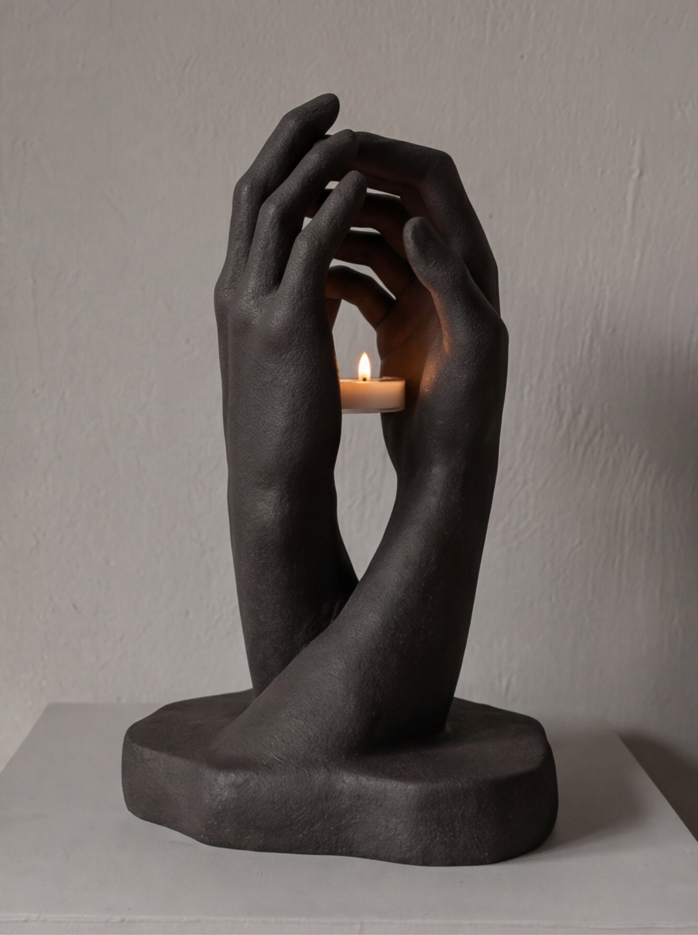 Clasped Hands Candle Holder