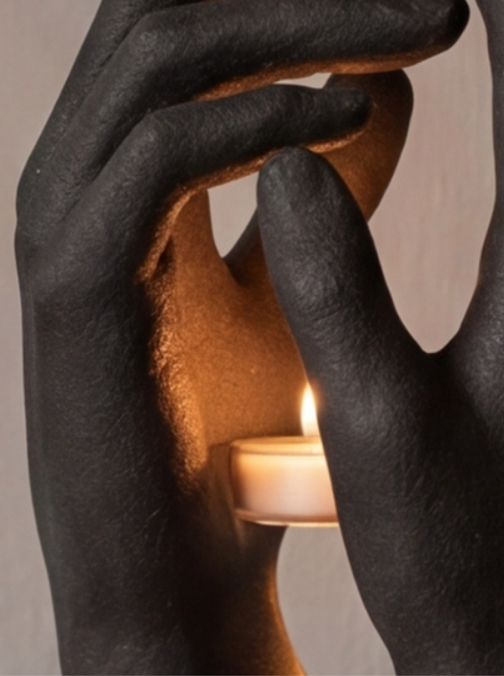 Clasped Hands Candle Holder