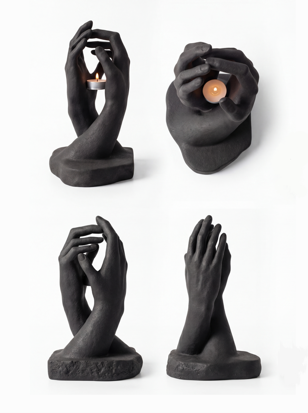 Clasped Hands Candle Holder