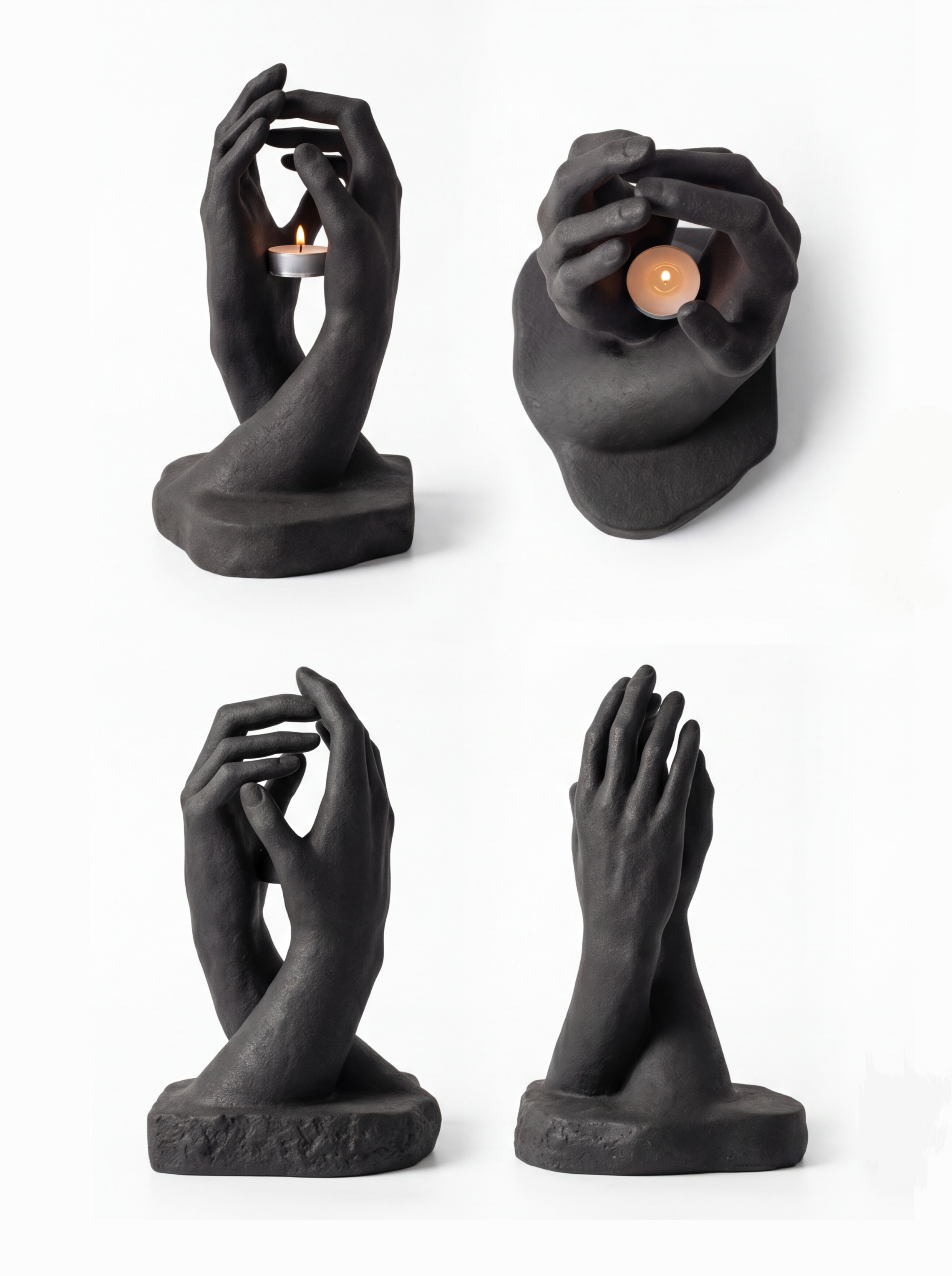 Clasped Hands Candle Holder