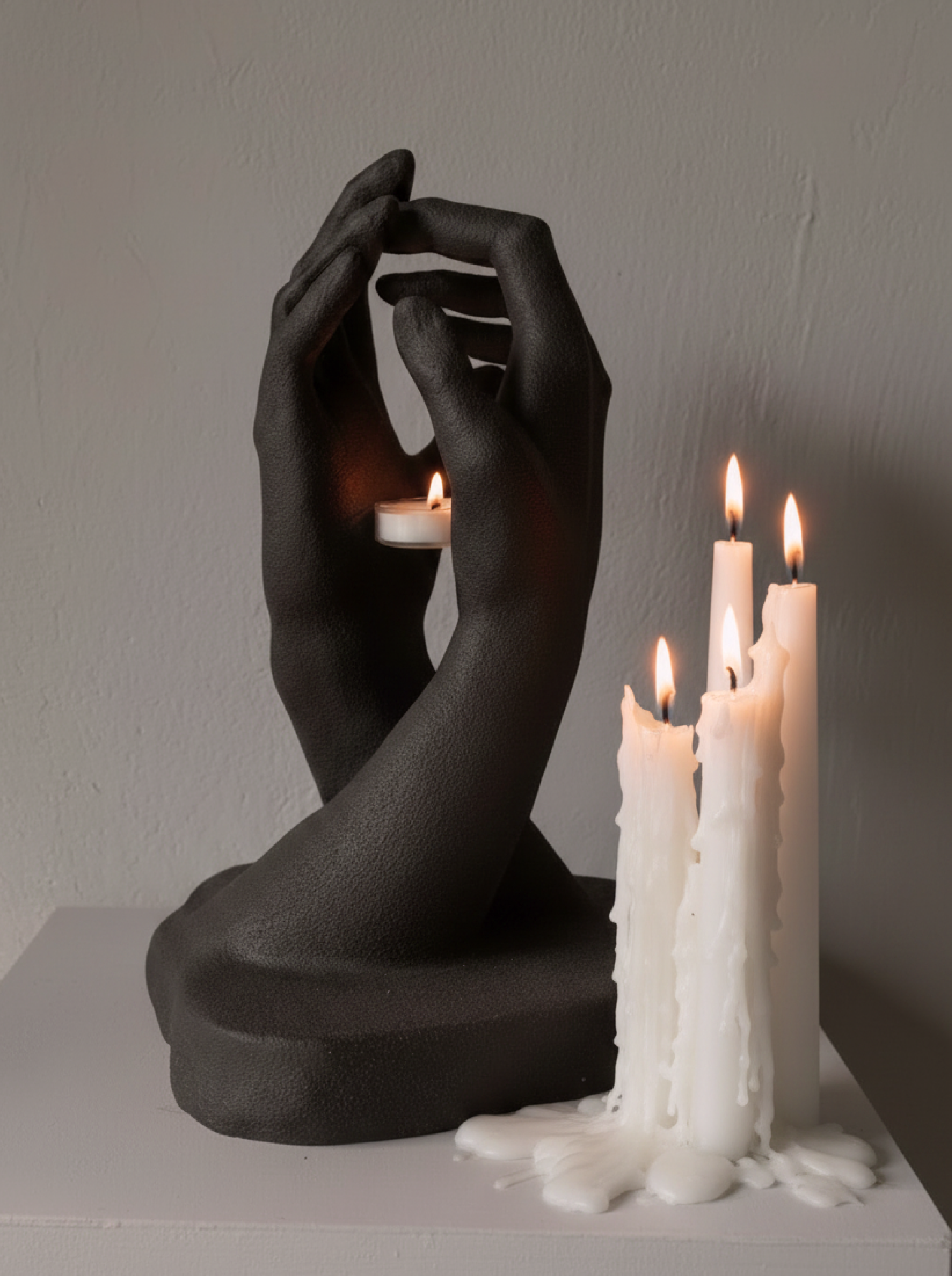 Clasped Hands Candle Holder